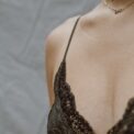 woman in black lace brassiere